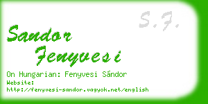 sandor fenyvesi business card